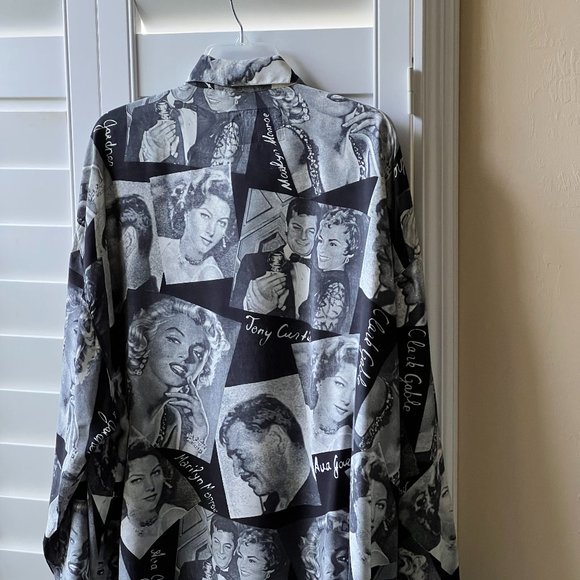 CAFE HOLLYWOOD  vintage movie stars print shirt in size XXL designed in Italy - Picture 13 of 13